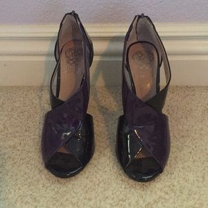 Vince Camuto chunky purple/black heels